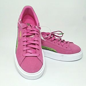 NWT Puma Hot Pink Suede Sneakers